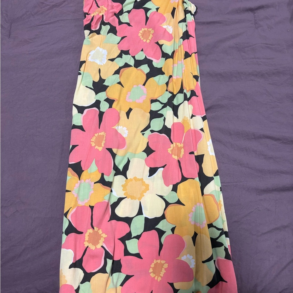 Billabong Maxi Dress with Pink and Yellow Flowers